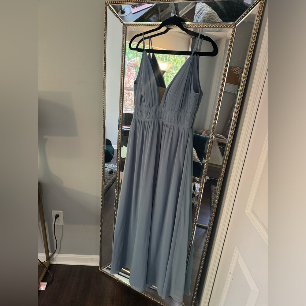 Revelry Alma Chiffon Dress in French Blue